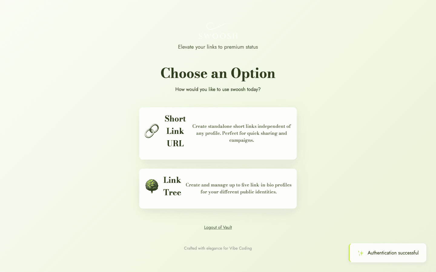 Swoosh — URL Shortener & Link-in-Bio Builder screenshot